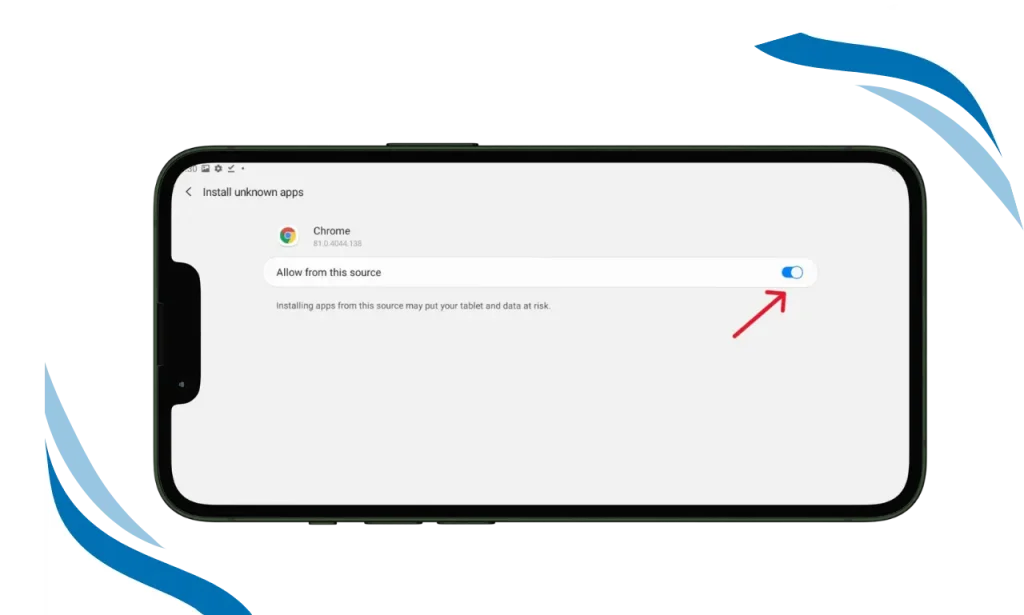 ALLOW INSTALLATION FROM UNKNOWN SOURCES